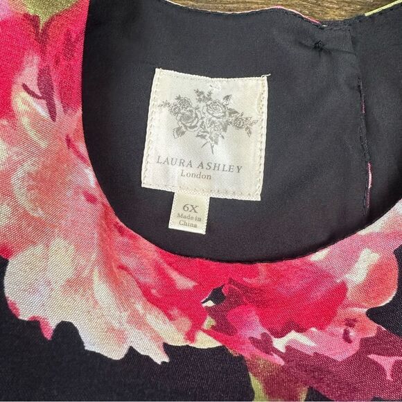 Laura Ashley Black Pink Floral Dress - Picture 3 of 6